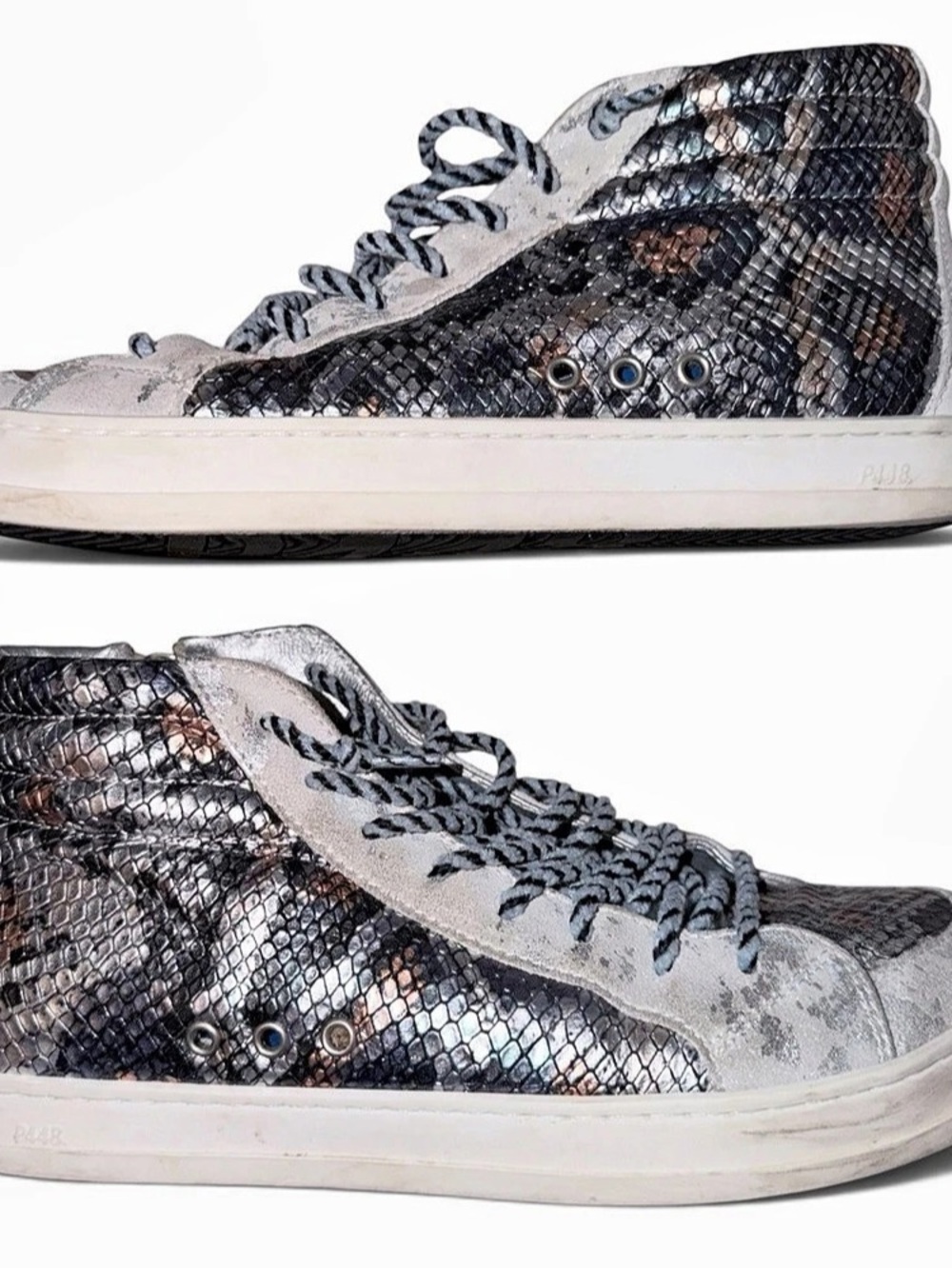 P448 Skate Python High-Top Sneaker Sneakers Black & Gray Size 38/7.5